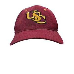 Vintage 90's Zeyphyr-Grafx Fitted USC Baseball Cap Size 7 Red and Gold